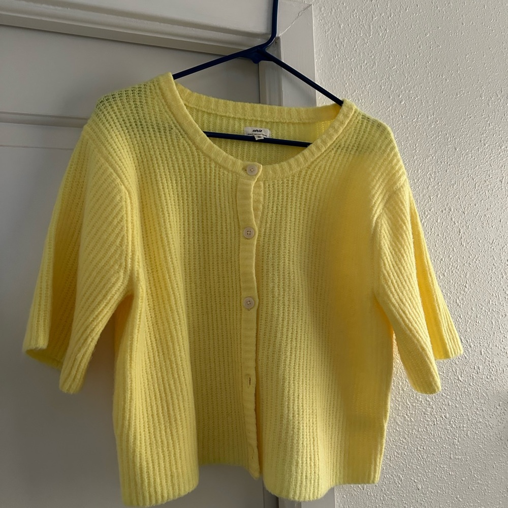 Aerie unREAL Short Sleeve Cardigan